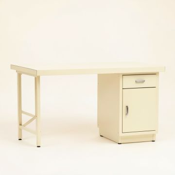 Laurel Crossing Empty Workshop Workbench - Ivory (synthetic illustration; no displayed measurements)