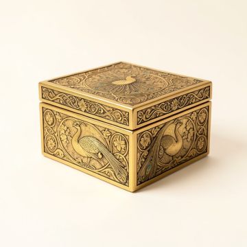 Art Nouveau Twin Peacock Box (synthetic illustration; no displayed measurements)