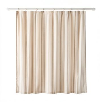 Vale Brook Shower Curtain Hanging Flat From A Plain Rod - Cream (synthetic illustration; no displayed measurements)