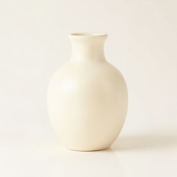 Oak Branch Empty Decorative Vase - Ivory (synthetic illustration; no displayed measurements)