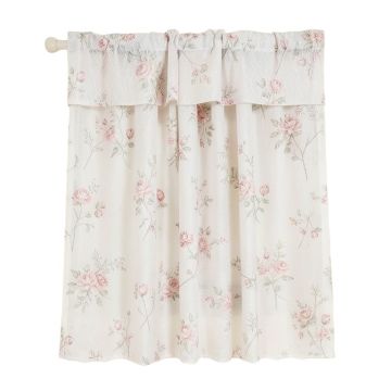 Pateros Lace Floral Sheer Rod Pocket Single Curtain Panel