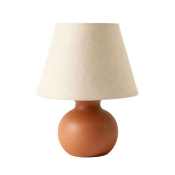 Ash Brook Table Lamp With A Plain Fabric Shade - Terracotta