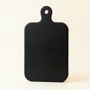 Oak Arc Cutting Board - Black (synthetic illustration; no displayed measurements)