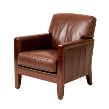 29.33 '' Wide Top Grain Leather Armchair