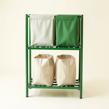 Summit Canyon Laundry Sorting Station With Plain Removable Bags - Green (synthetic illustration; no displayed measurements)