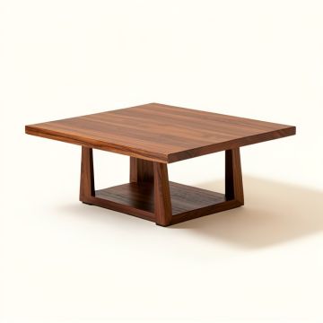 Cutshall Mid-Century Modern Walnut Finished Coffee Table (synthetic illustration; no displayed measurements)