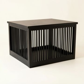 Vale Dale Empty Furniture-Style Pet Crate - Black (synthetic illustration; no displayed measurements)