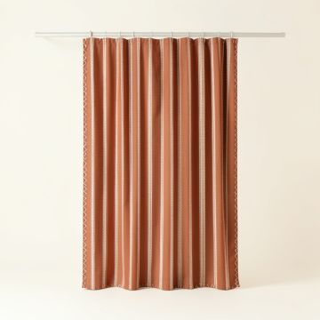 Rowan Dell Shower Curtain Hanging Flat From A Plain Rod - Terracotta (synthetic illustration; no displayed measurements)