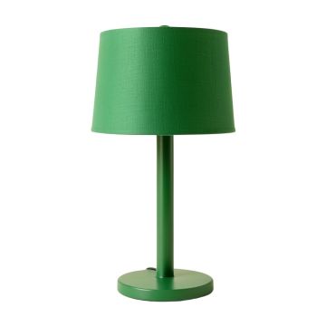 River Canyon Table Lamp With A Plain Fabric Shade - Green