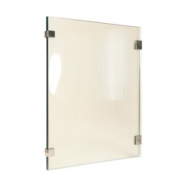 Fluted 34 '' W X 78 '' H Frameless Fixed Glass Panel