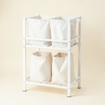 Spruce Brook Laundry Sorting Station With Plain Removable Bags - White (synthetic illustration; no displayed measurements)