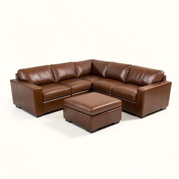 Gartner 139.5 '' Wide Genuine Leather Left Hand Facing Modular Sectional With Ottoman (synthetic illustration; no displayed measurements)