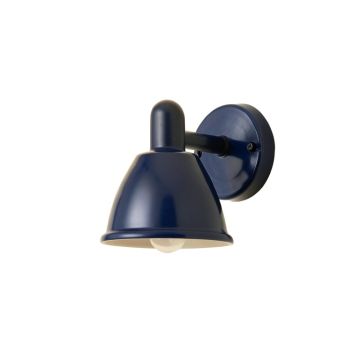 Vale Dale Wall Sconce Mounted On A Plain Wall - Navy