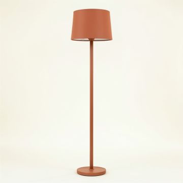 Ash Bluff Floor Lamp With A Plain Fabric Shade - Terracotta (synthetic illustration; no displayed measurements)