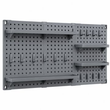 Stone Brook Empty Wall-Mounted Tool Organizer Panel - Gray