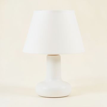 Elm Dell Table Lamp With A Plain Fabric Shade - White (synthetic illustration; no displayed measurements)