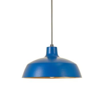 Willow Dale Pendant Light Suspended From One Plain Cable - Blue