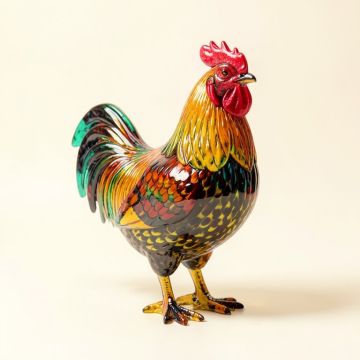 Rooster Glass Art (synthetic illustration; no displayed measurements)