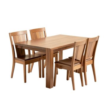 Abrahem Butterfly Leaf Rubberwood Solid Wood Dining Set