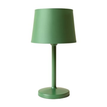 Alder Bend Table Lamp With A Plain Fabric Shade - Green