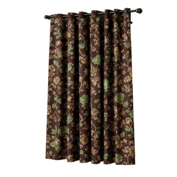 Altrincham Jacquard Floral Room Darkening Rod Pocket Curtain Panels