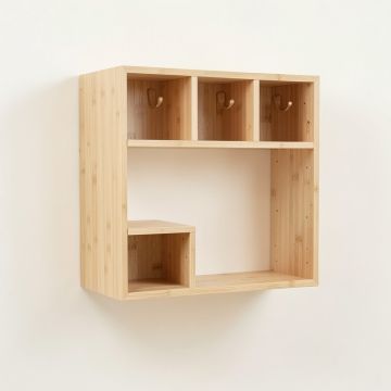 Harbor Crest Wall-Mounted Entryway Organizer Shelf - Beige (synthetic illustration; no displayed measurements)