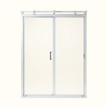 Mirage-X 56 '' W X 72 '' H Single Sliding Semi-Frameless Shower Door With Clearmax™ Technology (synthetic illustration; no displayed measurements)