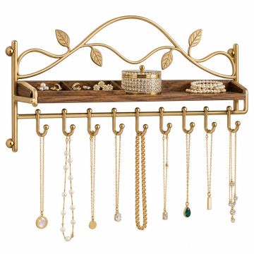 Wall Jewelry Organizer With Unique Jewelry Hanger Design For Necklace Rack