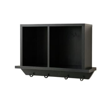Stone Crest Wall-Mounted Entryway Organizer Shelf - Black
