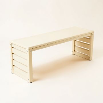 Stone Crossing Narrow Outdoor Storage Bench - Ivory (synthetic illustration; no displayed measurements)