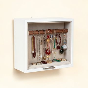 Jewelry Organizer With Removable Bracelet Rod From Wooden Wall Mounted Holder For (synthetic illustration; no displayed measurements)