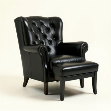 29.5 '' Wide Tufted Wingback Chair And Ottoman (synthetic illustration; no displayed measurements)