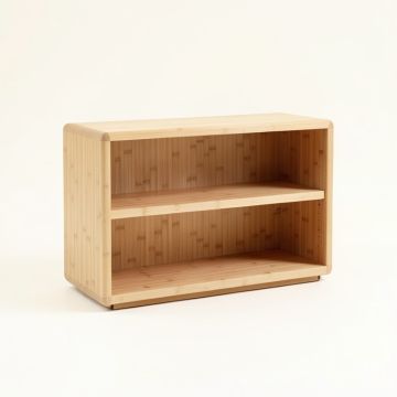 Elm Bend Low Bookcase - Beige (synthetic illustration; no displayed measurements)