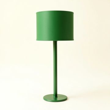 Reed Arc Floor Lamp With A Plain Fabric Shade - Green (synthetic illustration; no displayed measurements)