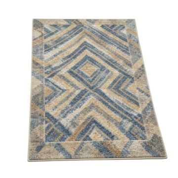 Tollette Chevron Hand Tufted Blue/Gray/Tan Area Rug