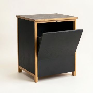 Wren Dell Freestanding Pull-Out Hamper Cabinet - Black (synthetic illustration; no displayed measurements)