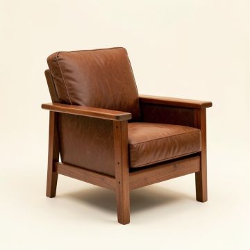 Baina 34 '' W Genuine Leather Top Grain Leather Armchair (synthetic illustration; no displayed measurements)