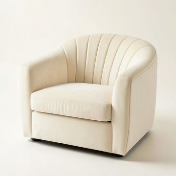 Laurel Branch Upholstered Armchair - Ivory (synthetic illustration; no displayed measurements)
