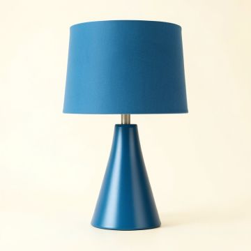 Olive Branch Table Lamp With A Plain Fabric Shade - Blue (synthetic illustration; no displayed measurements)