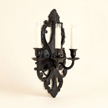 Ornate Iron Wall Sconce (synthetic illustration; no displayed measurements)