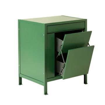 Cliff Bluff Freestanding Pull-Out Hamper Cabinet - Green