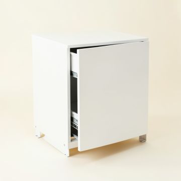 Meadow Crest Freestanding Pull-Out Hamper Cabinet - White (synthetic illustration; no displayed measurements)