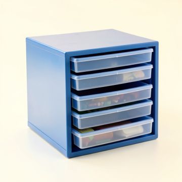 Heath Crossing Small-Parts Storage Drawer Cabinet - Blue (synthetic illustration; no displayed measurements)