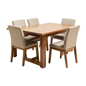 Alysse Butterfly Leaf Rubberwood Solid Wood Dining Set