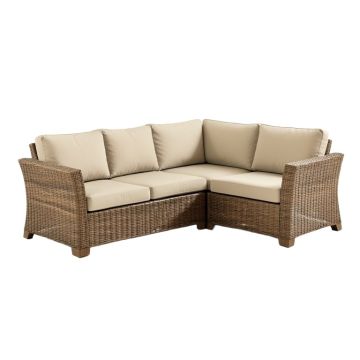Amichai Outdoor 3 Piece Rattan Sofa Seating Group Set With Cushions