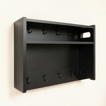 Moss Bridge Wall-Mounted Entryway Organizer Shelf - Black (synthetic illustration; no displayed measurements)