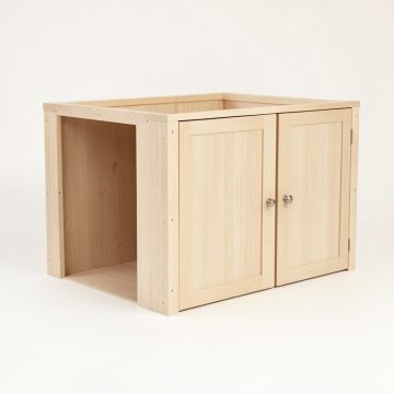 Heath Bridge Empty Furniture-Style Litter Enclosure - Beige (synthetic illustration; no displayed measurements)