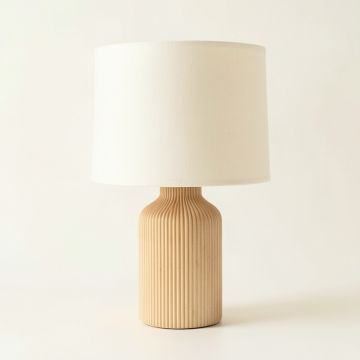 Dune Bluff Table Lamp With A Plain Fabric Shade - Ivory (synthetic illustration; no displayed measurements)