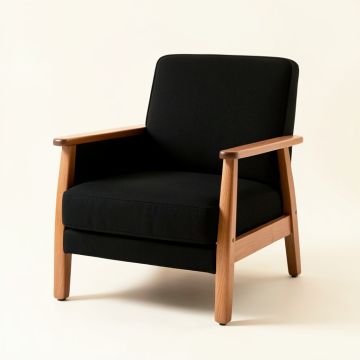 Sage Crest Upholstered Armchair - Black (synthetic illustration; no displayed measurements)