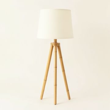 Juniper Branch Floor Lamp With A Plain Fabric Shade - Cream (synthetic illustration; no displayed measurements)